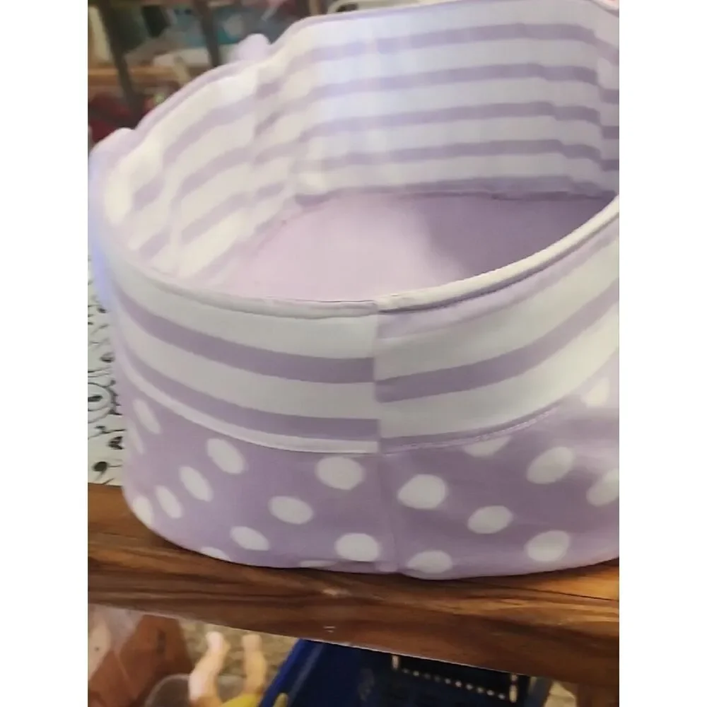 Reborn Lavender Polka Dot & Stripe Fabric Bassinet